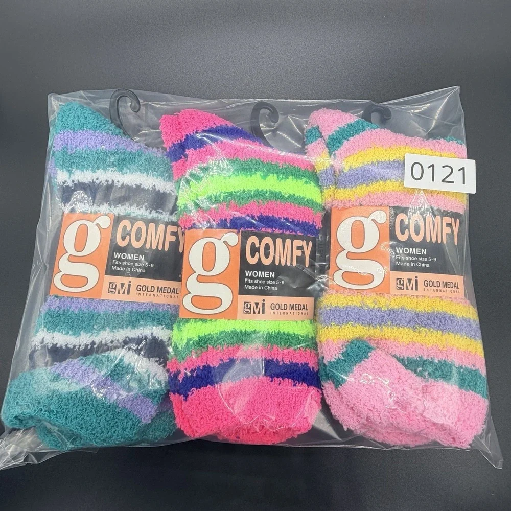 Comfy Womens 3 Pack Fuzzy Socks Fluffy Slipper ComfyCabin Soft Fleece Warm